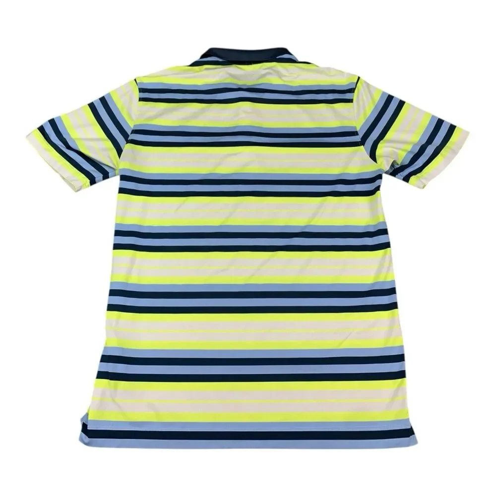 Nike Golf Dri-Fit Polo Shirt, Tour Performance, Green Blue Stripes Men's Medium
